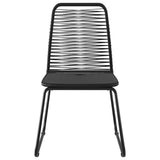 Outdoor Chairs 6 pcs Poly Rattan Black - Side View