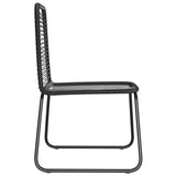 Outdoor Chairs 6 pcs Poly Rattan Black - Top-Down View