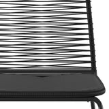 Outdoor Chairs 6 pcs Poly Rattan Black - Rear View