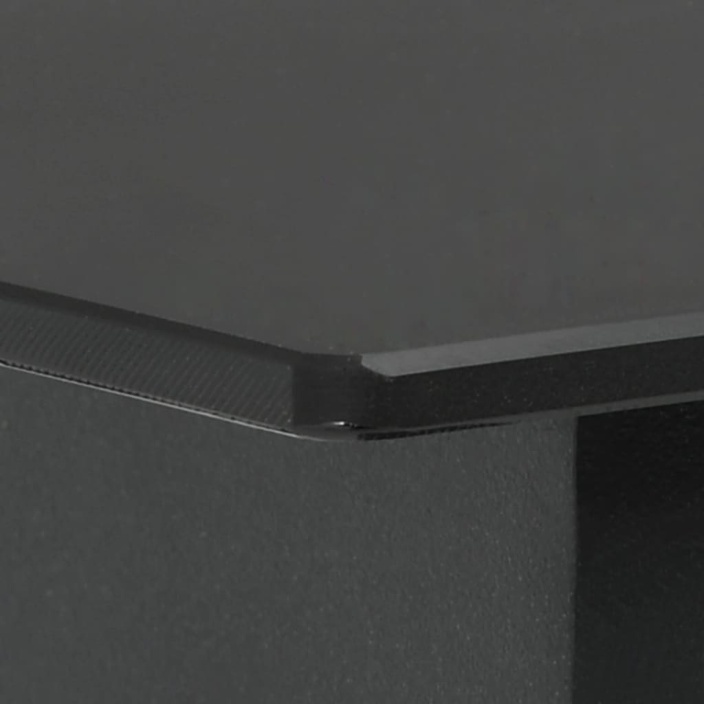 Garden Dining Table Black 150x90x74 cm Steel and Glass
