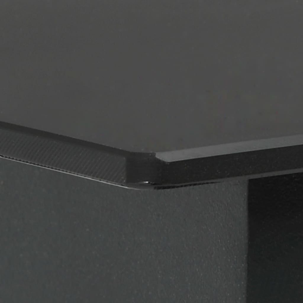 Garden Dining Table Black 190x90x74 cm Steel and Glass