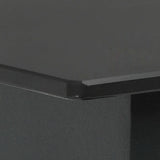 Garden Dining Table Black 190x90x74 cm Steel and Glass - Top-Down View
