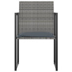 7 Piece Outdoor Dining Set with Cushions Poly Rattan Grey