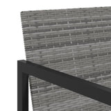7 Piece Outdoor Dining Set with Cushions Poly Rattan Grey