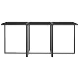 7 Piece Outdoor Dining Set with Cushions Poly Rattan Grey
