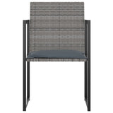 9 Piece Outdoor Dining Set with Cushions Poly Rattan Grey - Top-Down View