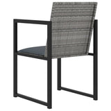 9 Piece Outdoor Dining Set with Cushions Poly Rattan Grey - 45-Degree Angle