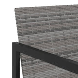 9 Piece Outdoor Dining Set with Cushions Poly Rattan Grey - Rear View