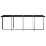 9 Piece Outdoor Dining Set with Cushions Poly Rattan Grey - Low Angle
