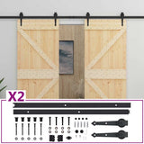 Sliding Door with Hardware Set 80x210 cm Solid Pine Wood - Front View
