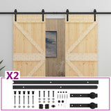 Sliding Door with Hardware Set 80x210 cm Solid Pine Wood - Front View