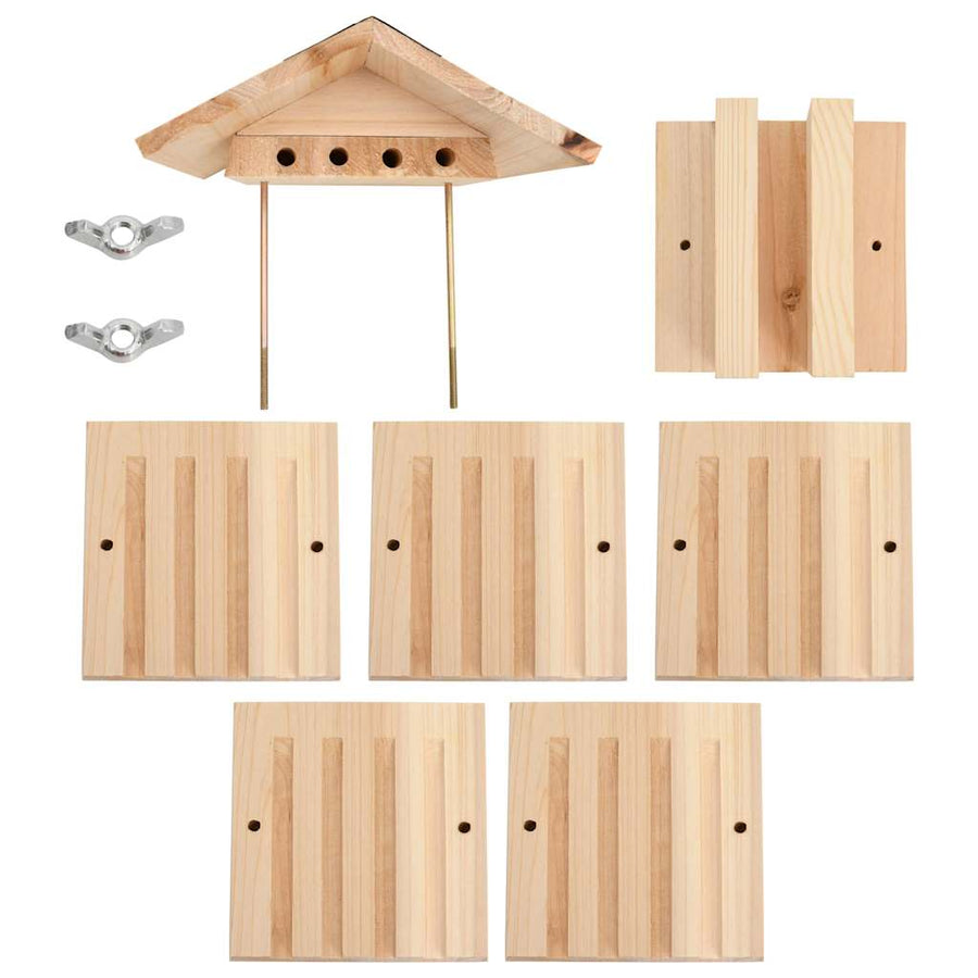 Bee Hotel Solid Firwood 22x20x20 cm