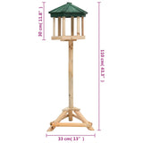 Standing Bird Feeder Solid Firwood 33x110 cm - Close-Up Angle