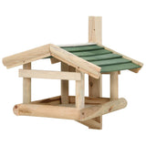 Bird Feeder Solid Wood 35x29.5x21 cm - Side View