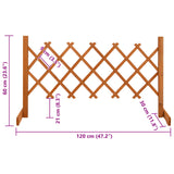 Garden Trellis Fence Orange 120x60 cm Solid Firwood - Close-Up Angle
