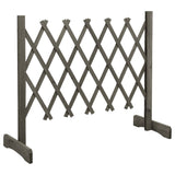 Garden Trellis Fence Grey 120x60 cm Solid Firwood - Front View