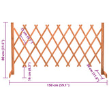Garden Trellis Fence Orange 150x80 cm Solid Firwood - Close-Up Angle