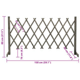 Garden Trellis Fence Grey 150x80 cm Solid Firwood