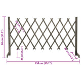 Garden Trellis Fence Grey 150x80 cm Solid Firwood - Close-Up Angle