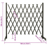Garden Trellis Fence Grey 180x100 cm Solid Firwood - Close-Up Angle