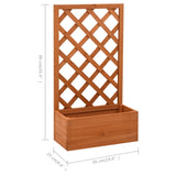 Garden Trellis Planter Orange 50x25x90 cm Solid Firwood - Rear View