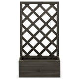 Garden Trellis Planter Grey 50x25x90 cm Solid Firwood