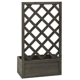 Garden Trellis Planter Grey 50x25x90 cm Solid Firwood - Top-Down View