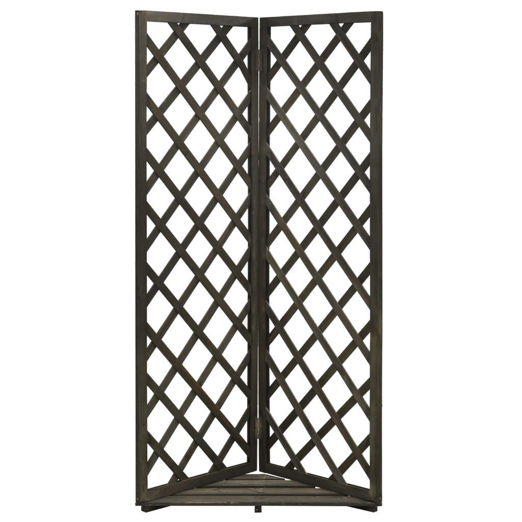Corner Trellis Grey 50x50x145 cm Solid Firwood