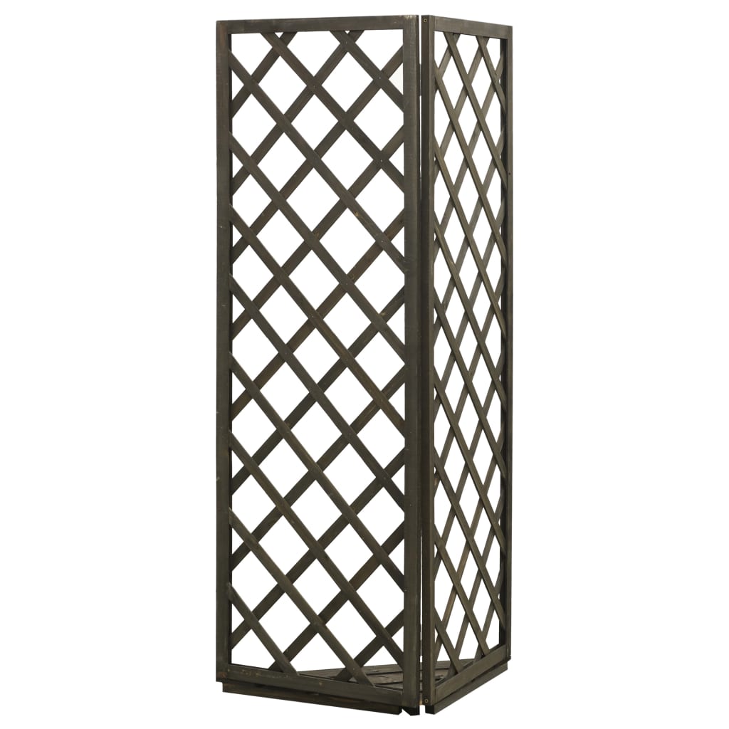 Corner Trellis Grey 50x50x145 cm Solid Firwood