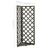 Corner Trellis Grey 50x50x145 cm Solid Firwood - Rear View