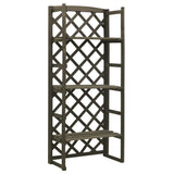 Plant Stand with Trellis Grey 60x30x140 cm Solid Firwood
