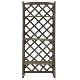 Plant Stand with Trellis Grey 60x30x140 cm Solid Firwood