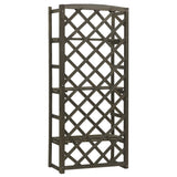 Plant Stand with Trellis Grey 60x30x140 cm Solid Firwood