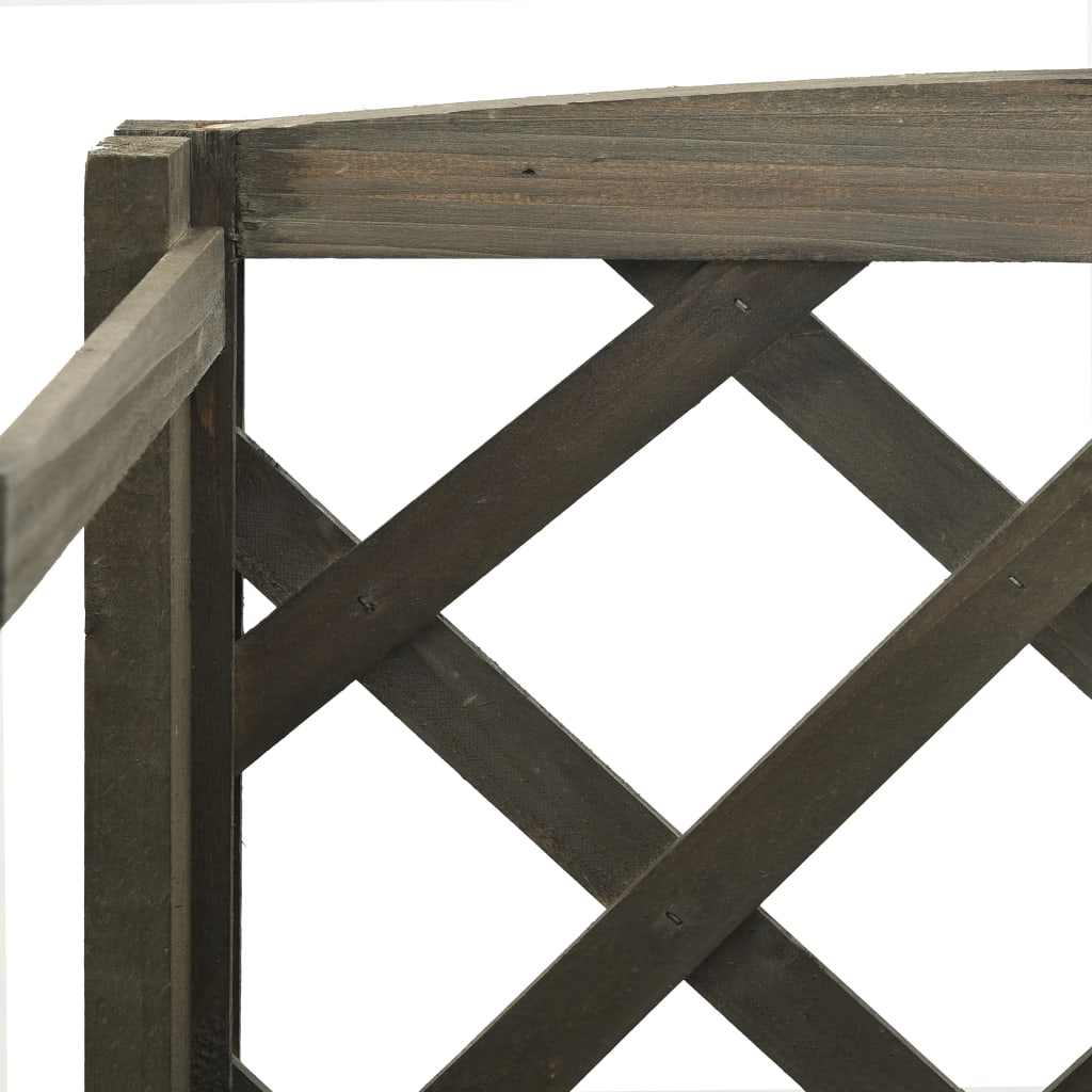 Plant Stand with Trellis Grey 60x30x140 cm Solid Firwood
