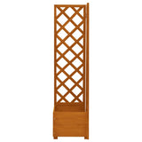 Corner Trellis Planter Orange 40x40x150 cm Solid Firwood - Front View