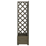 Corner Trellis Planter Grey 40x40x150 cm Solid Firwood
