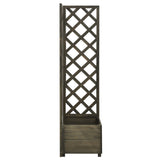 Corner Trellis Planter Grey 40x40x150 cm Solid Firwood