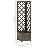 Corner Trellis Planter Grey 40x40x150 cm Solid Firwood - 45-Degree Angle