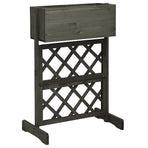 Garden Trellis Planter Grey 45x30x74 cm Solid Firwood
