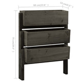 Garden Folding Planter Grey 60x14x75 cm Solid Firwood - 45-Degree Angle