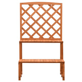 Plant Stand with Trellis Orange 70x42x120 cm Solid Firwood - Front View