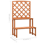Plant Stand with Trellis Orange 70x42x120 cm Solid Firwood