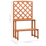 Plant Stand with Trellis Orange 70x42x120 cm Solid Firwood - Rear View
