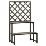 Plant Stand with Trellis Grey 70x42x120 cm Solid Firwood