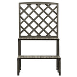 Plant Stand with Trellis Grey 70x42x120 cm Solid Firwood