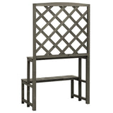 Plant Stand with Trellis Grey 70x42x120 cm Solid Firwood