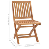 Folding Garden Chairs 2 pcs Solid Teak Wood - Low Angle