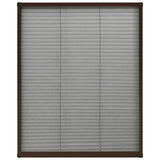 Plisse Insect Screen for Windows Aluminium Brown 80x100 cm