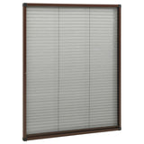 Plisse Insect Screen for Windows Aluminium Brown 80x100 cm - Side View