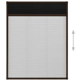 Plisse Insect Screen for Windows Aluminium Brown 80x100 cm - 45-Degree Angle